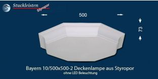 Bayern 10-500x500-2 Deckenlampe ohne LED Beleuchtung