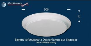 Bayern 10-500x500-3 Deckenlampe ohne LED Beleuchtung
