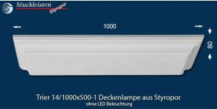 Trier 14-1000x500-1 Styropor Deckenlampe ohne LED Beleuchtung