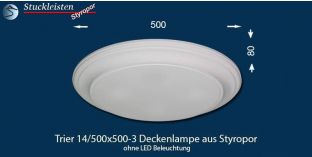 Trier 14-500x500-3 Deckenlampe aus Styropor ohne LED Beleuchtung