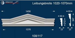 Fassadenstuck Dreieckbekrönung Frankfurt 108/117 1020-1070