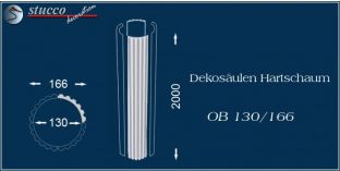 Dekosäulen-Viertel Hartschaum OB 130/166