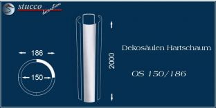 Dekosäulen-Viertel Hartschaum OS 150/186