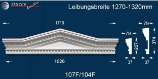 Fassadenstuck Tympanon Dreieckbekrönung Leipzig 107F/104F 1270-1320