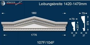 Fassadenstuck Tympanon Dreieckbekrönung Leipzig 107F/104F 1420-1470