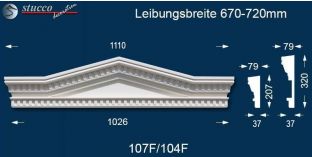 Fassadenstuck Dreieckbekrönung Leipzig 107F/104F 670-720
