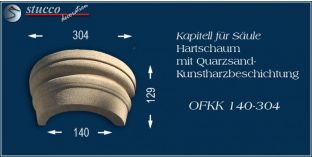 Kapitell-Hälfte für Dekosäule mit Beschichtung OFKK 140/304