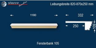 Komplette Fensterbank Moosburg 105 820-870-250