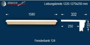 Komplette Fensterbank Würzburg 124 1220-1270-250