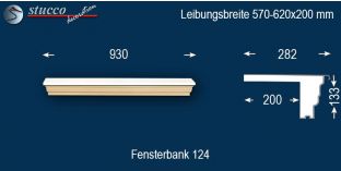 Komplette Fensterbank Hamburg 124 570-620-200