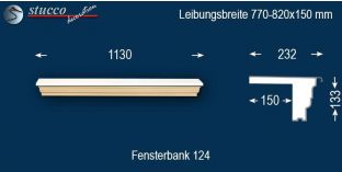Komplette Fensterbank Dortmund 124 770-820-150