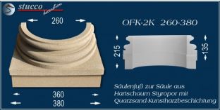 Säulensockel-Hälfte mit Beschichtung OFK-2K 260/380