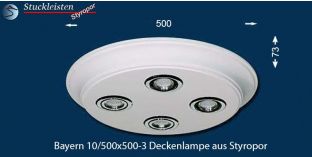Design Stucklampe mit LED Spots Bayern 10/500x500-3