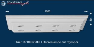 LED Stucklampe Trier 14/1000x500-1 mit LED Spots