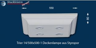 Design Stucklampe mit LED Spots Trier 14/500x500-1