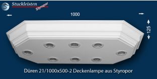 LED Stucklampe Düren 21/1000x500-2 Design Lampen mit Stuck und LED Spots