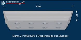 LED Deckenlampe Düren 21/1000x500-1 Design Lampen mit Stuck und LED Spots