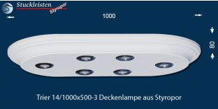 LED Stucklampe Trier 14/1000x500-3 mit LED Spots