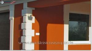 Bossensteine in Lederrollen-Optik zum Schutz der Hausfassade