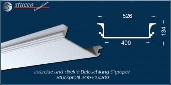 Indirekte Beleuchtung - U-Profil Zierleiste Dortmund 400+2x209