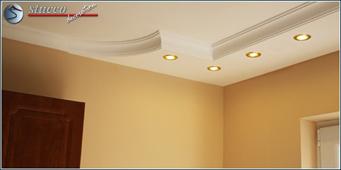 Direkte Beleuchtung mit LED Spots und Stuckleiste Bayern 400+10 mit geschwungenem Endstück 3