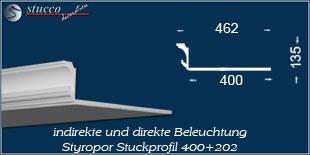 Styroporleiste für direkte und indirekte Beleuchtung Essen 400+202 Styroporleiste für direkte und indirekte Beleuchtung Essen 400+202