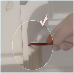 Nut für Kabel der indirekten Beleuchtung Nut für Kabel der indirekten Beleuchtung