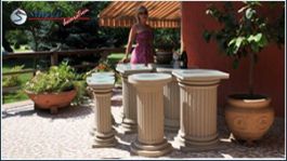 Dekosäulen mit Kunstharz-Quarzsand-Beschichtung Dekosäulen mit Kunstharz-Quarzsand-Beschichtung