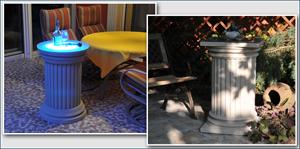 Beschichtete Dekosäulen aus Styropor Beschichtete Dekosäulen aus Styropor