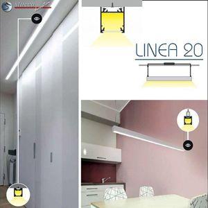 Aluschiene Linea 20 als LED Deckenbeleuchtung Aluschiene Linea 20 als LED Deckenbeleuchtung