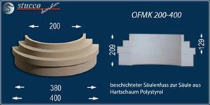 Beschichteter Säulenfuß mit Sockel zu Säulen aus Styropor mit Stuckprofil OFMK Beschichteter Säulenfuß mit Sockel zu Säulen aus Styropor mit Stuckprofil OFMK