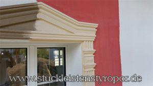Fensterumrandung mit Styroporstuck für Aussen Fensterumrandung mit Fassadenstuck