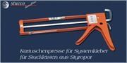 Kartuschenpresse für Systemkleber für Stuckleisten aus Styropor Kartuschenpresse für Systemkleber für Stuckleisten aus Styropor