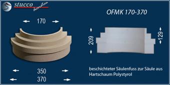 Beschichteter Säulenfuß aus Styropor OFMK 170-370 Beschichteter Säulenfuß aus Styropor OFMK 170-370