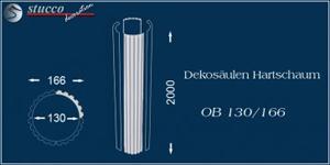 Kannelierte Säulenschaft-Viertel für Säulenschaft aus Styropor OB-130-166 Kannelierte Säulenschaft-Viertel für Säulenschaft aus Styropor OB-130-166