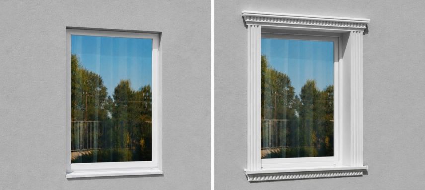 Fensterumrahmungs-Stuck – Beeindruckende Veränderung durch ein einziges Fassadenelement