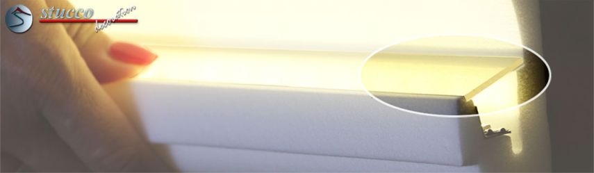 LED Profile: Stuckleisten für indirekte Beleuchtung PLEXI PLUS