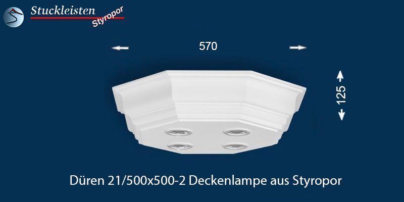 LED Stucklampe Düren 21/500x500-2 Design Lampen mit Stuck und LED Spots