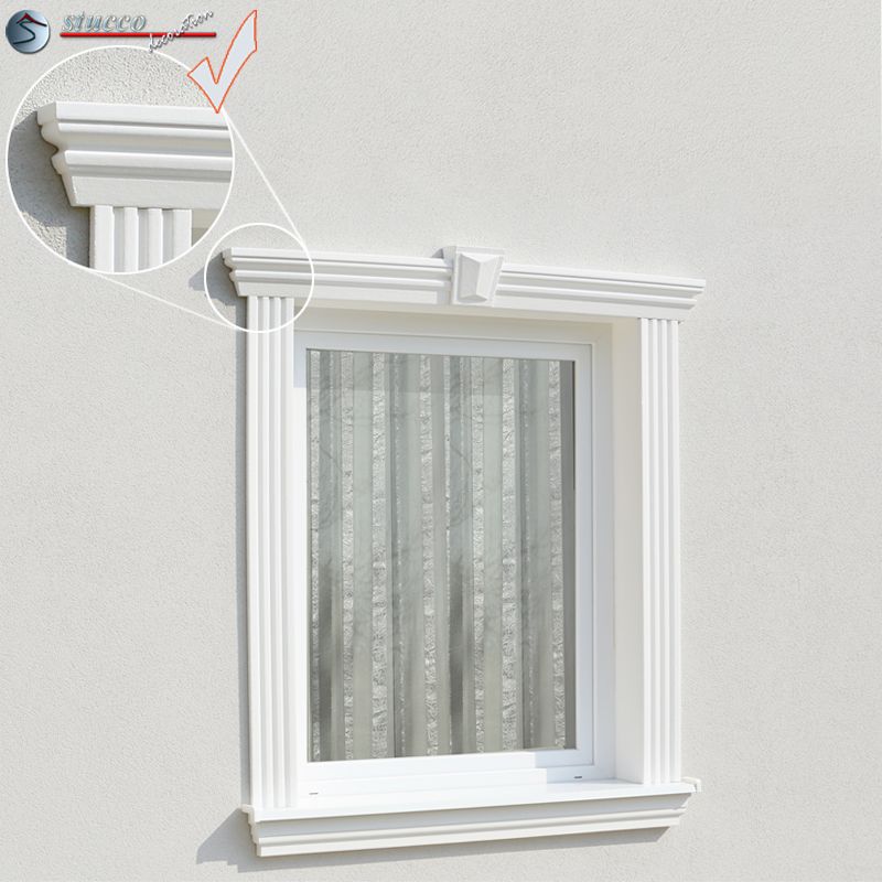 Fassadenstuck Zierleisten Ankara 108 linkes Schließelement zum Fenster