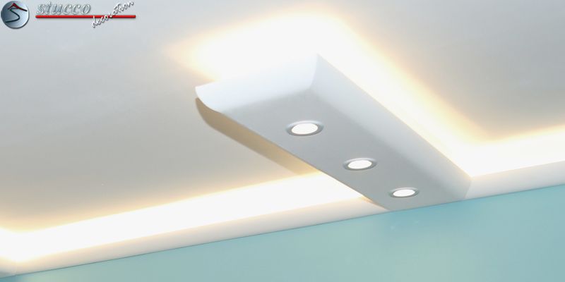 Stuckleiste Basisprofil für Deckenbeleuchtung mit LED Spots Münster 320 U