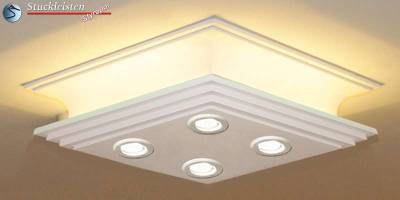 Design Stucklampe Cottbus 308/209 mit warmweißen LED Spots und LED Strip