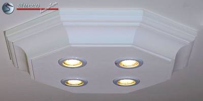 LED Deckenbeleuchtung Trier 14/500x500-2 Design Lampe mit Stuck und LED Spots