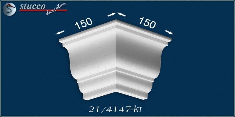 Vorhangleiste zur Stuckleiste Düren 21 äußeres Eckelement
