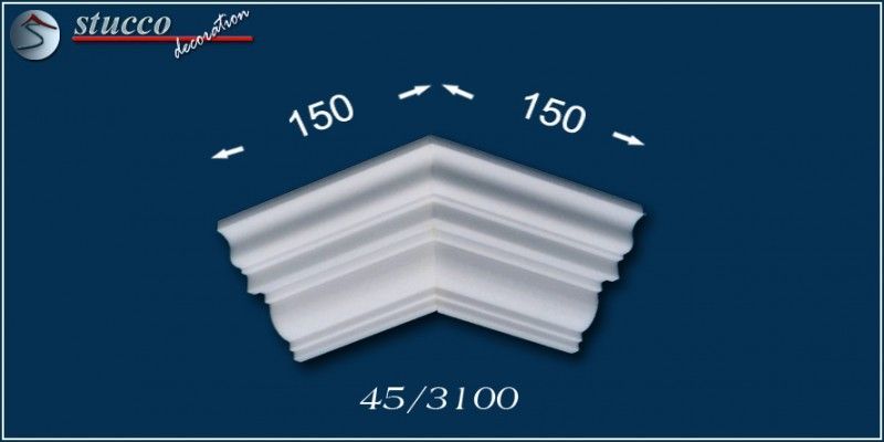 Zierleisten Dublin 45 äußeres Eckelement Zierleisten Dublin 45 äußeres Eckelement