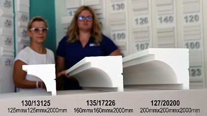 Außenstuckleisten zur Fassadengestaltung in drei Größen Außenstuckleisten zur Fassadengestaltung in drei Größen