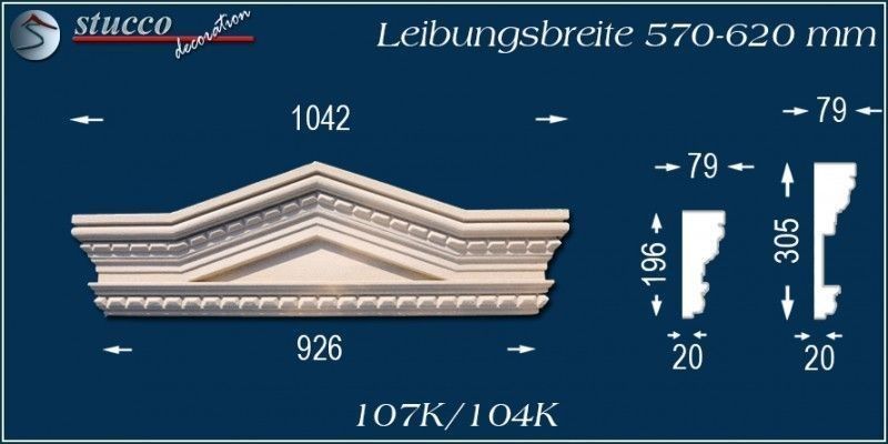 Aussenstuck Dreieckbekrönung Münchberg 107K/104K 570-620