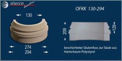 Säulenbasis mit Beschichtung OFKK 130/294