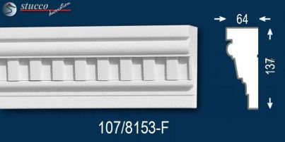Stoßfest beschichtetes Fassadenelement Stuckleiste Canberra 107-F