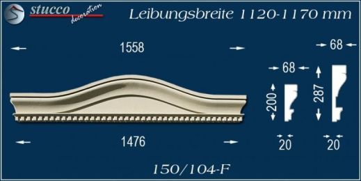 Fassadenstuck Bogengiebel Passau 150/104F 1120-1170