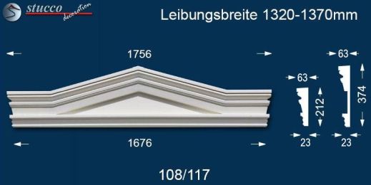 Außenstuck Dreieckbekrönung Frankfurt 108/117 1320-1370